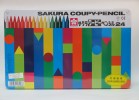 日本櫻花牌 SAKURA FY-24 可擦臘筆(24色鐵盒裝)