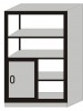 頂二層開放式/下層搪門二層文件柜 灰色